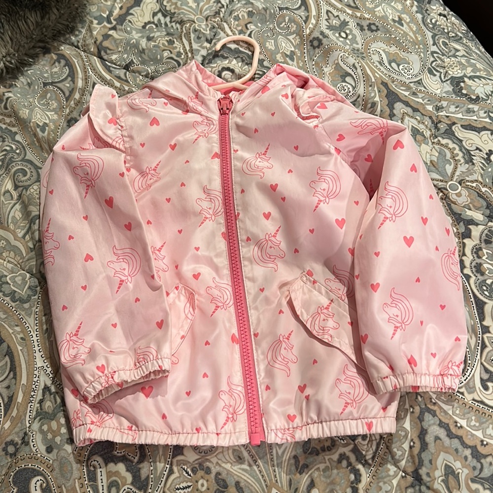 Carter's Pink Unicorn Hooded Rain Jacket
